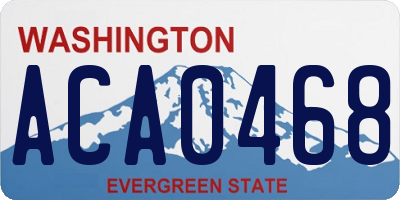 WA license plate ACA0468