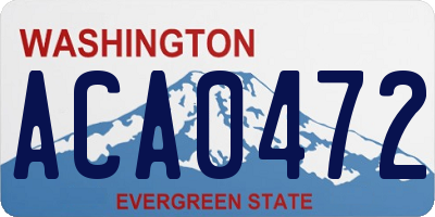 WA license plate ACA0472
