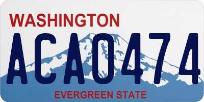 WA license plate ACA0474