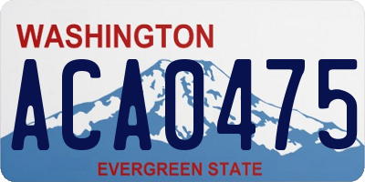 WA license plate ACA0475