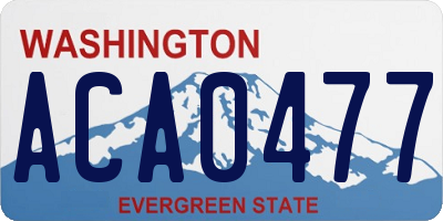 WA license plate ACA0477
