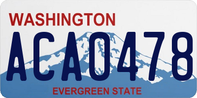 WA license plate ACA0478