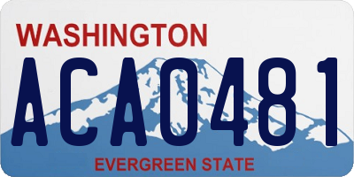 WA license plate ACA0481