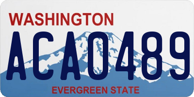 WA license plate ACA0489