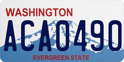 WA license plate ACA0490