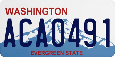 WA license plate ACA0491