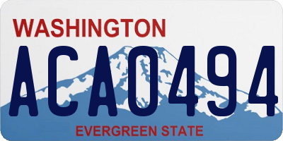 WA license plate ACA0494