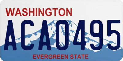 WA license plate ACA0495