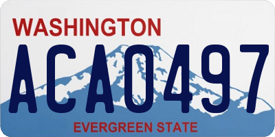 WA license plate ACA0497