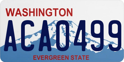 WA license plate ACA0499
