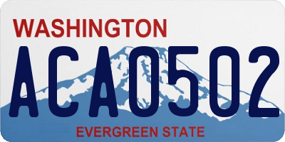 WA license plate ACA0502
