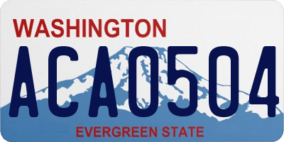WA license plate ACA0504