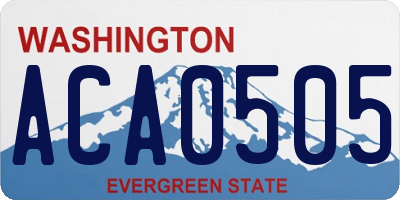 WA license plate ACA0505