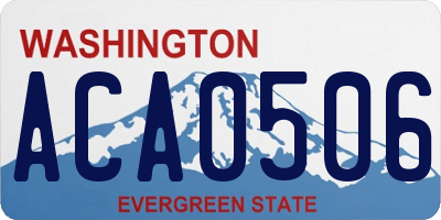 WA license plate ACA0506
