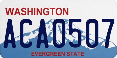WA license plate ACA0507
