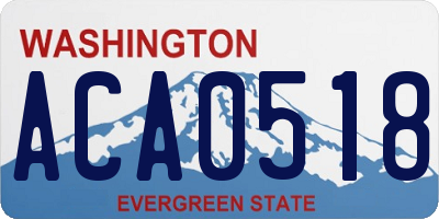 WA license plate ACA0518