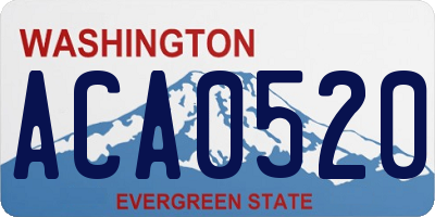 WA license plate ACA0520