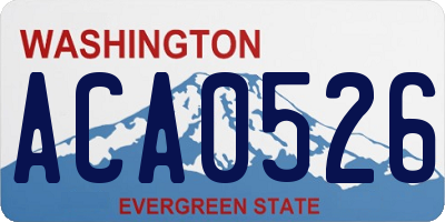 WA license plate ACA0526