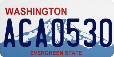WA license plate ACA0530