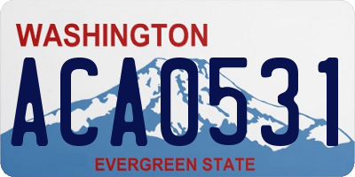 WA license plate ACA0531