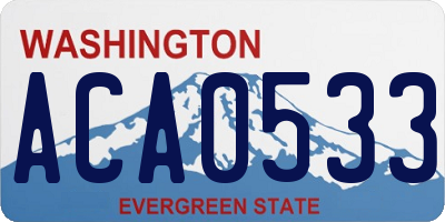WA license plate ACA0533