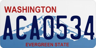 WA license plate ACA0534