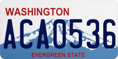 WA license plate ACA0536