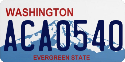 WA license plate ACA0540