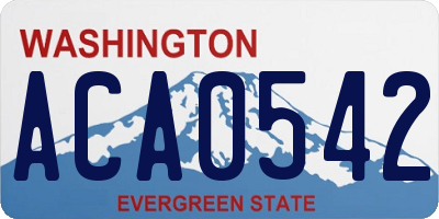 WA license plate ACA0542