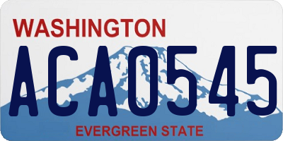 WA license plate ACA0545