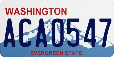 WA license plate ACA0547