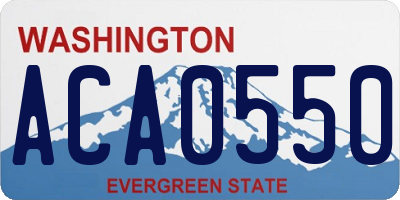 WA license plate ACA0550