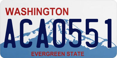 WA license plate ACA0551