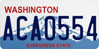 WA license plate ACA0554