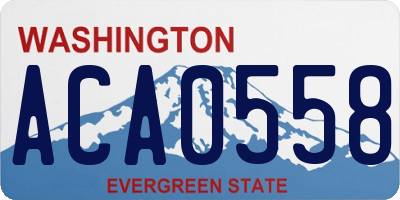 WA license plate ACA0558