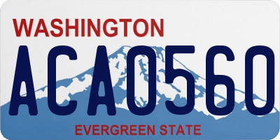 WA license plate ACA0560
