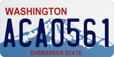 WA license plate ACA0561