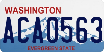 WA license plate ACA0563