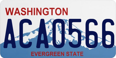 WA license plate ACA0566