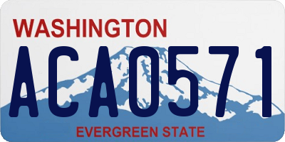 WA license plate ACA0571