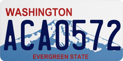 WA license plate ACA0572