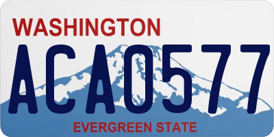 WA license plate ACA0577