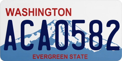 WA license plate ACA0582