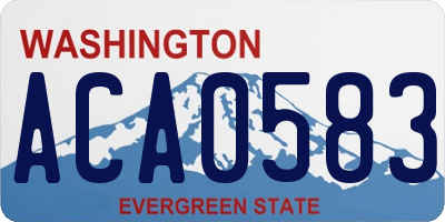 WA license plate ACA0583
