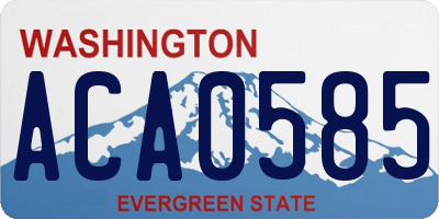 WA license plate ACA0585