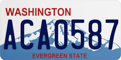WA license plate ACA0587