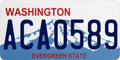 WA license plate ACA0589