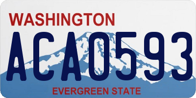WA license plate ACA0593