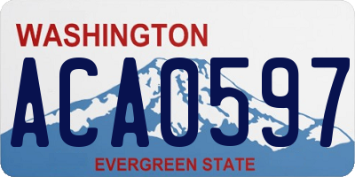 WA license plate ACA0597
