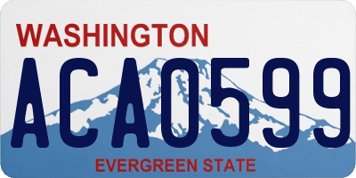WA license plate ACA0599